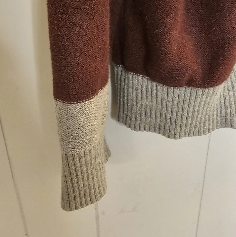 TOMMY HILFIGER Mens Gray/Burgundy Stand Collar Zip-Up Sweater, XL